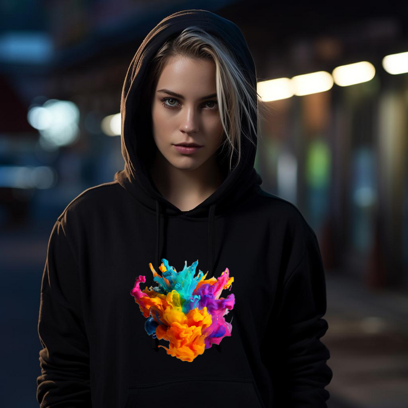 art hoodie on a model 